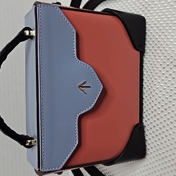 MANU ATELIER MINIBAG CALF LEATHER BLACK/ BLUE/ PINK - Picture 2 of 8